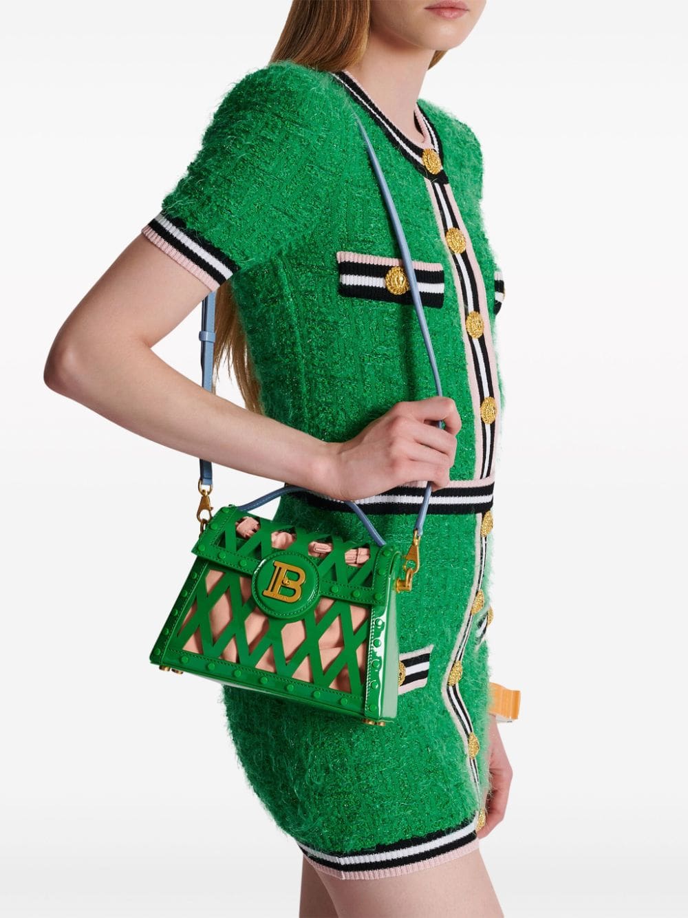 Balmain B-Buzz Dynasty openwork leather tote bag - Image 3