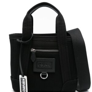 Kenzo logo-patch canvas shoulder bag