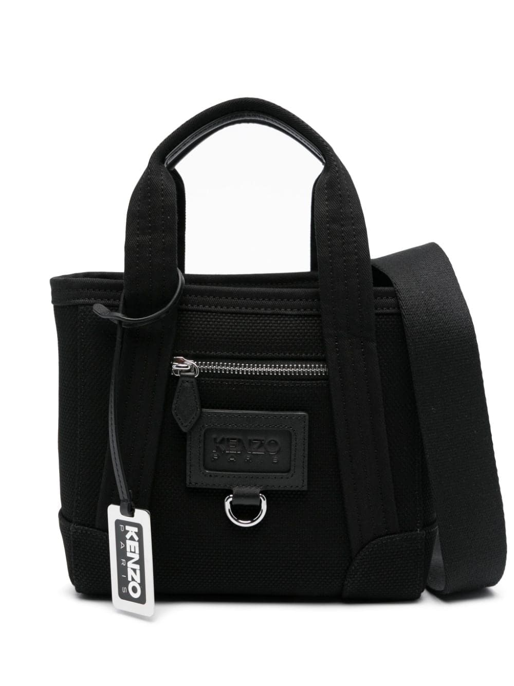 Kenzo logo-patch canvas shoulder bag