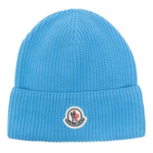 Moncler logo-patch cotton beanie