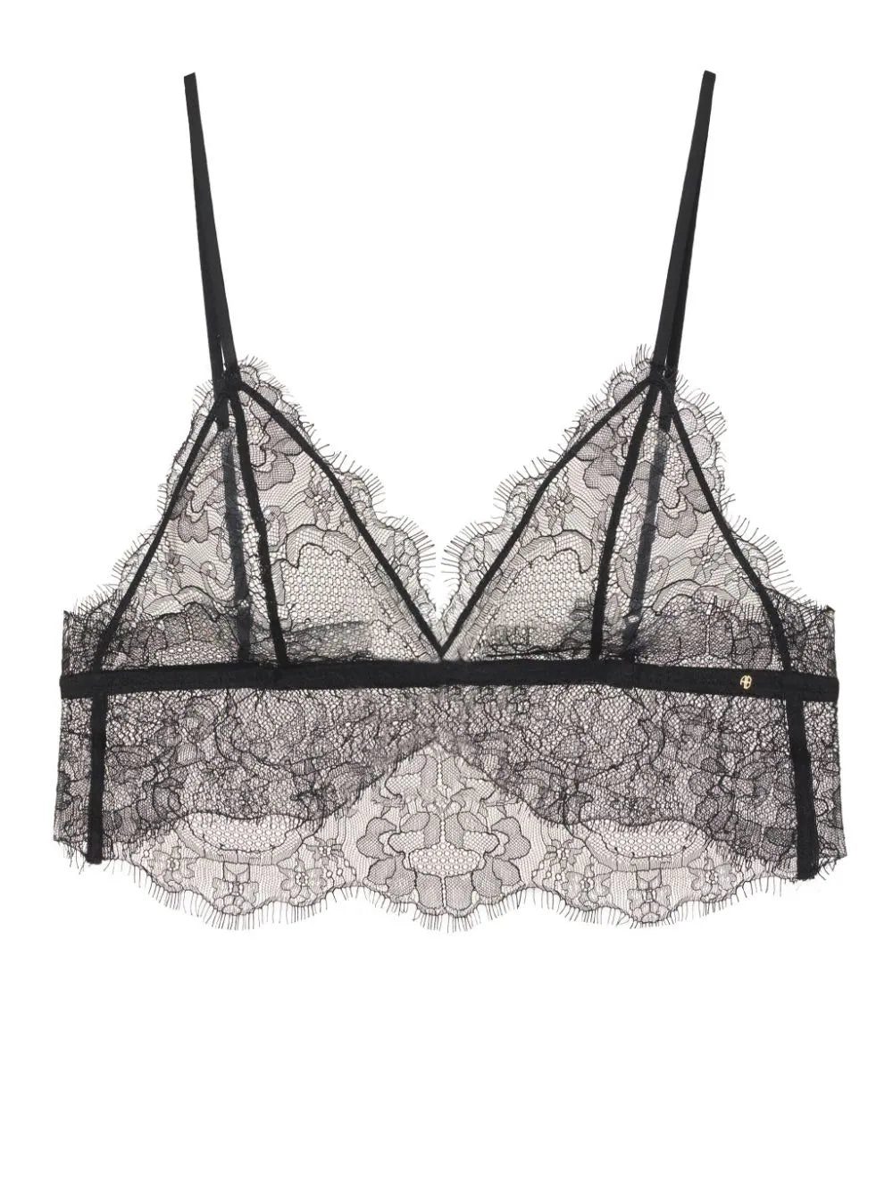ANINE BING Lace scallop-hem bralette