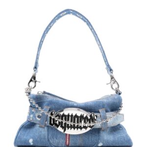 DSQUARED2 Gothic logo-plaque denim bag