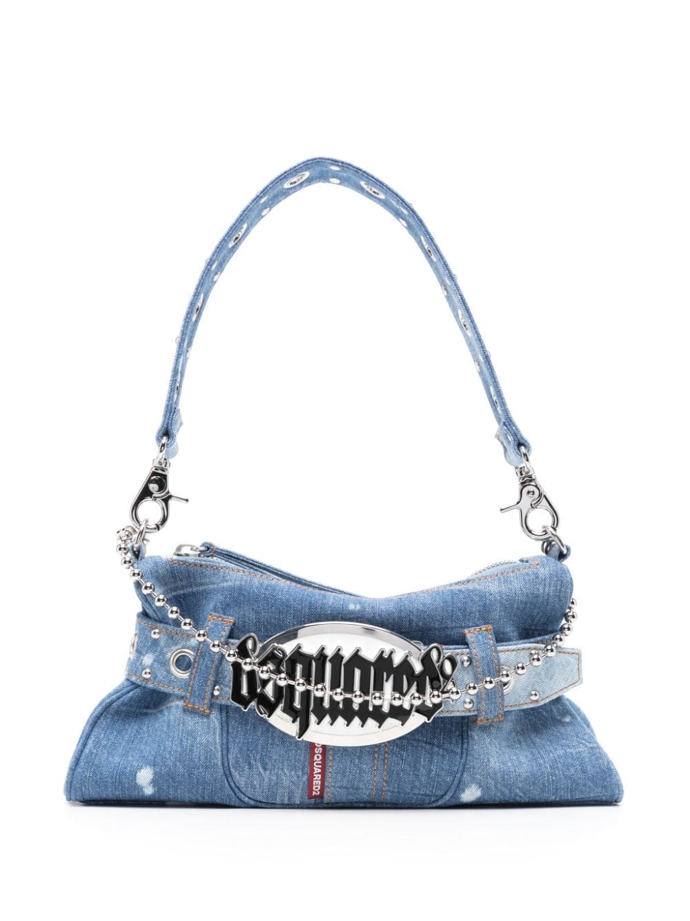 DSQUARED2 Gothic logo-plaque denim bag