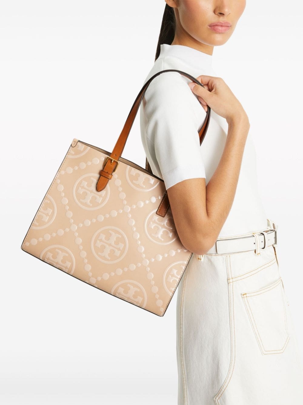 Tory Burch small T Monogram leather tote bag - Image 2