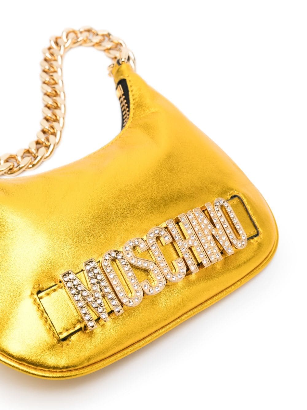 Moschino crystal-embellished logo shoulder bag - Image 4