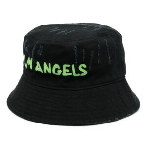 Palm Angels logo-print cotton bucket hat