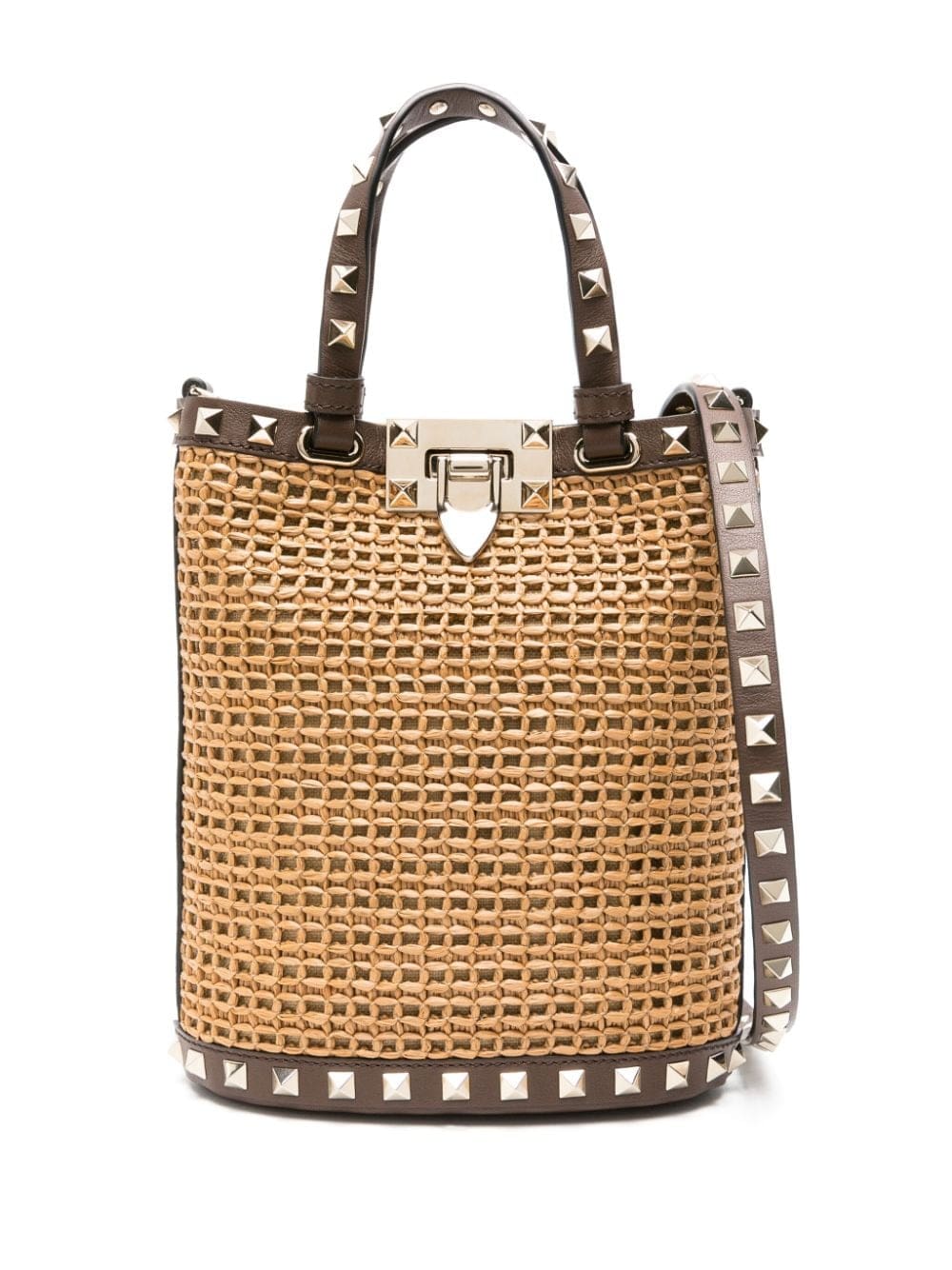 Valentino Garavani mini Rockstud raffia shoulder bag