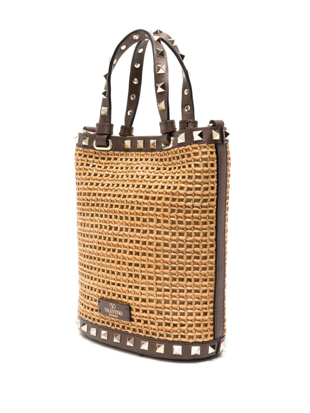 Valentino Garavani mini Rockstud raffia shoulder bag - Image 2