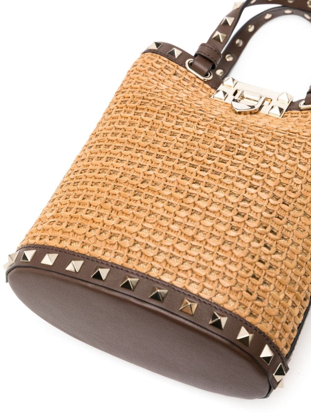 Valentino Garavani mini Rockstud raffia shoulder bag - Image 3