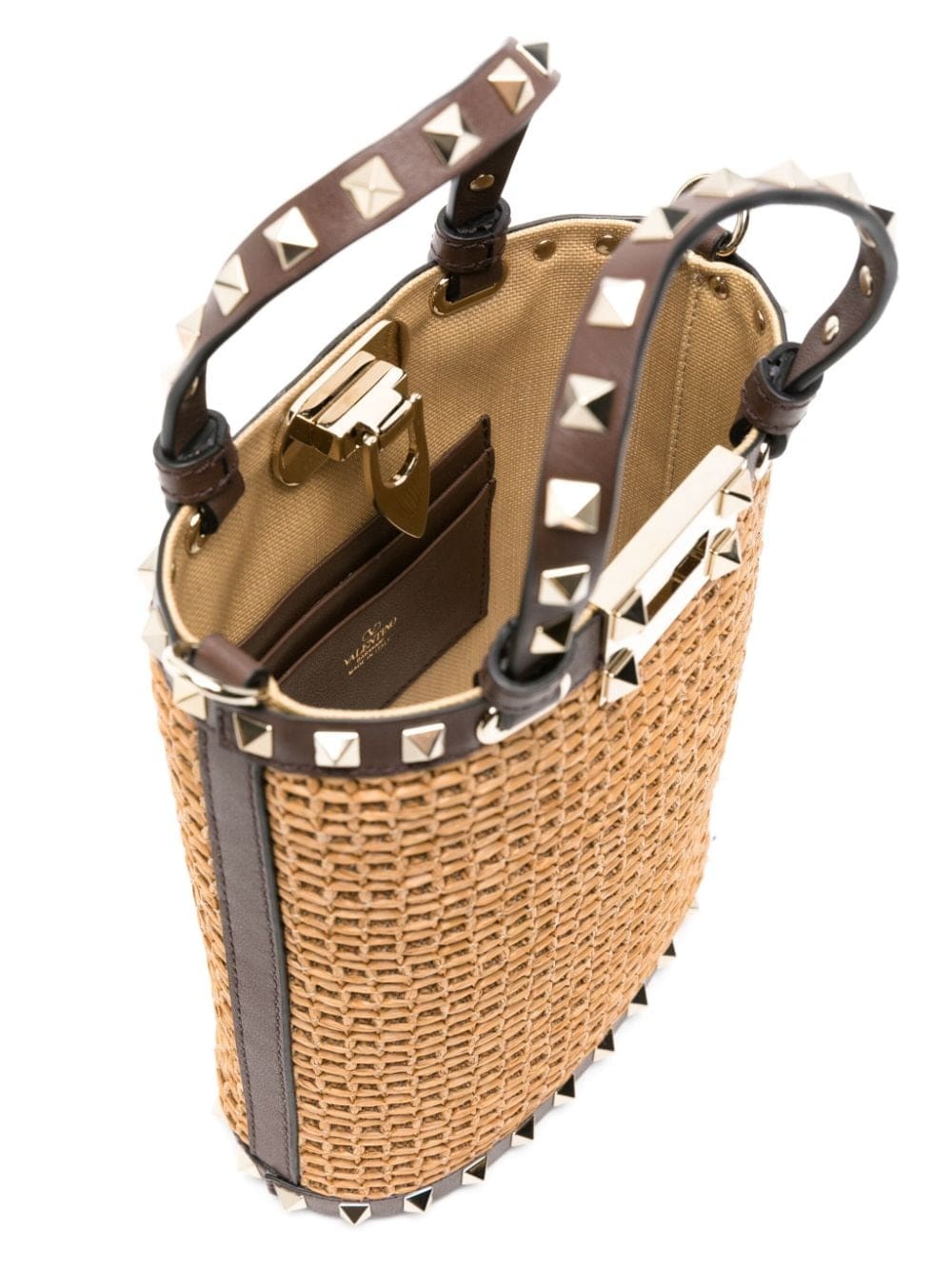 Valentino Garavani mini Rockstud raffia shoulder bag - Image 4
