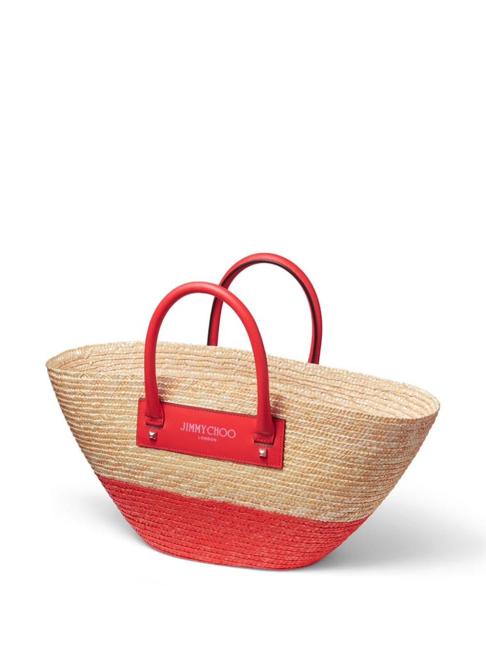 Jimmy Choo small logo-print raffia tote bag - Image 4