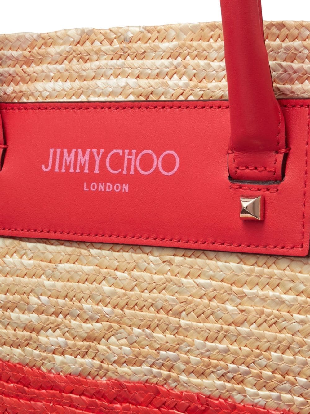 Jimmy Choo small logo-print raffia tote bag - Image 5