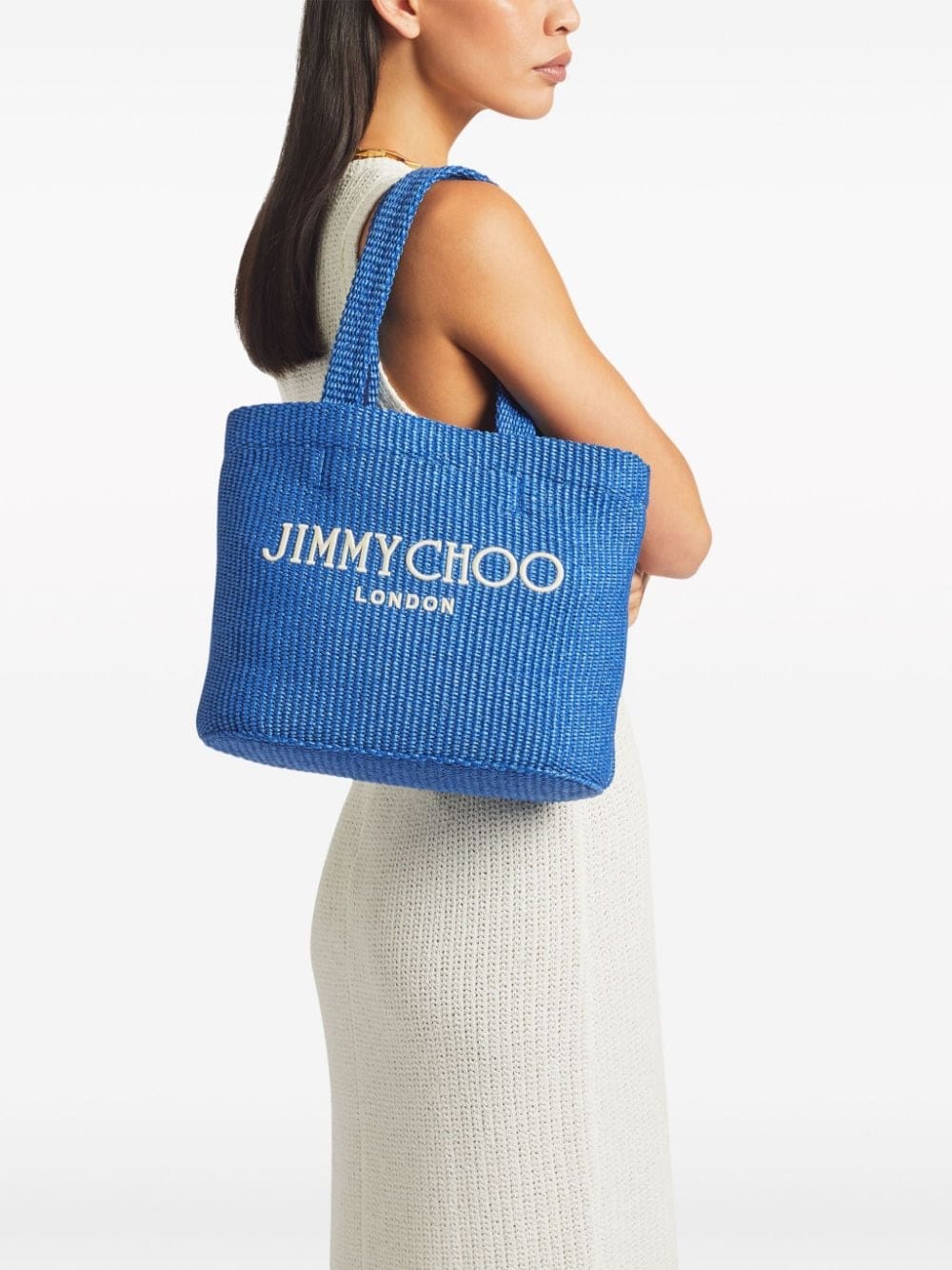 Jimmy Choo medium logo-embroidered beach bag - Image 2