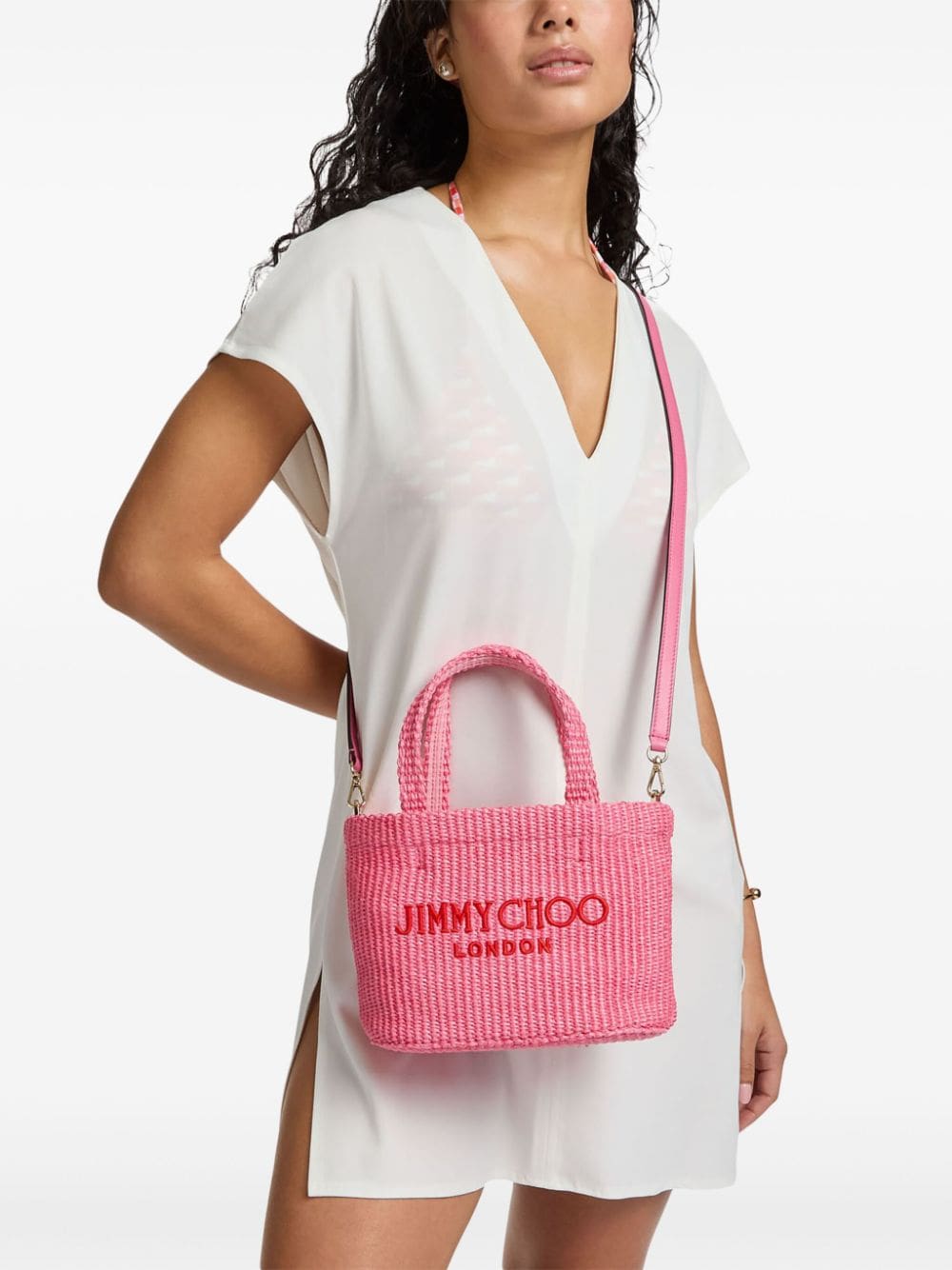 Jimmy Choo mini logo-embroidered beach bag - Image 2