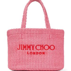 Jimmy Choo mini logo-embroidered beach bag