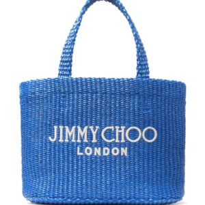 Jimmy Choo mini logo-embroidered beach bag