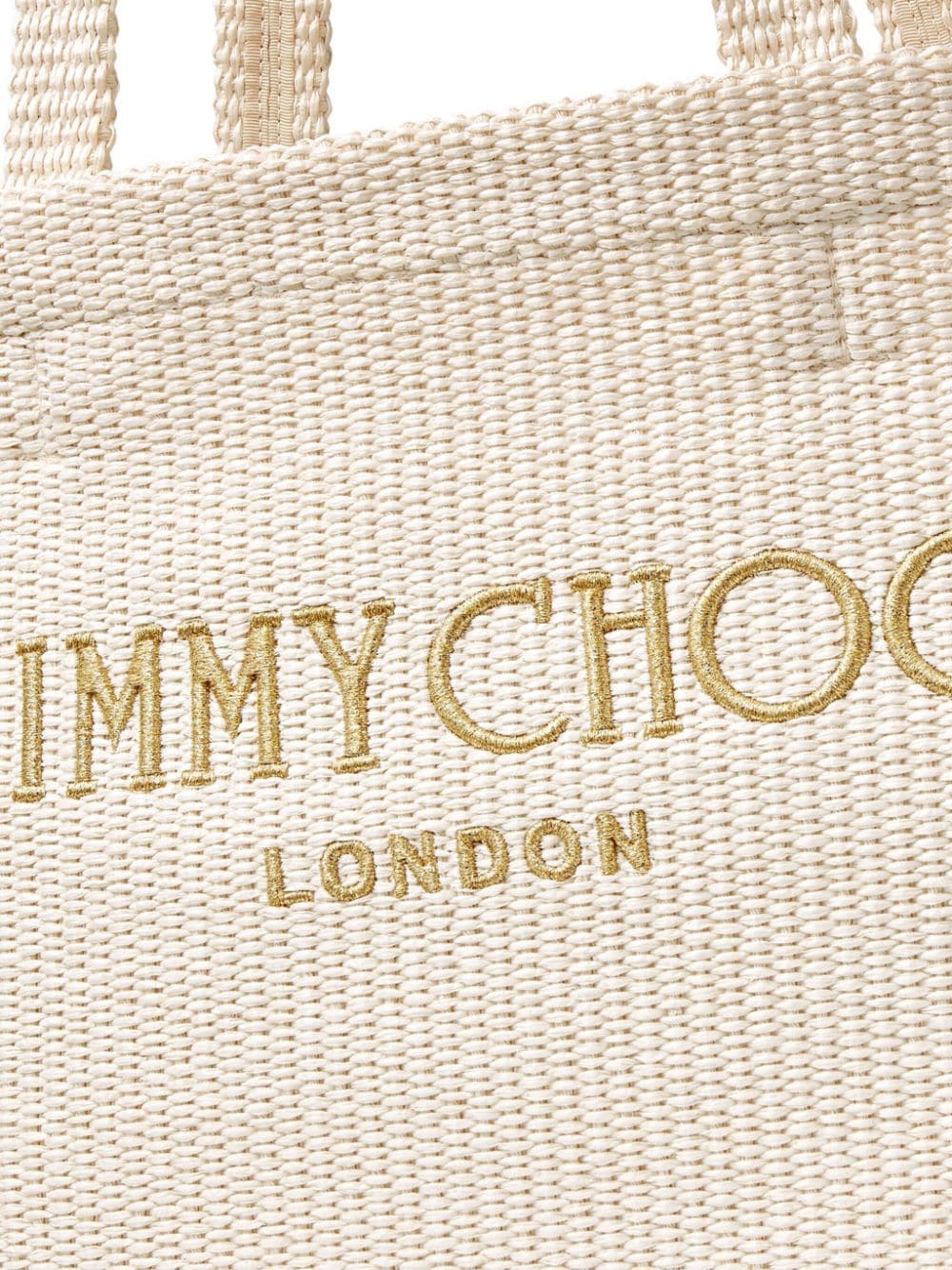 Jimmy Choo logo-embroidered raffia beach bag - Image 4