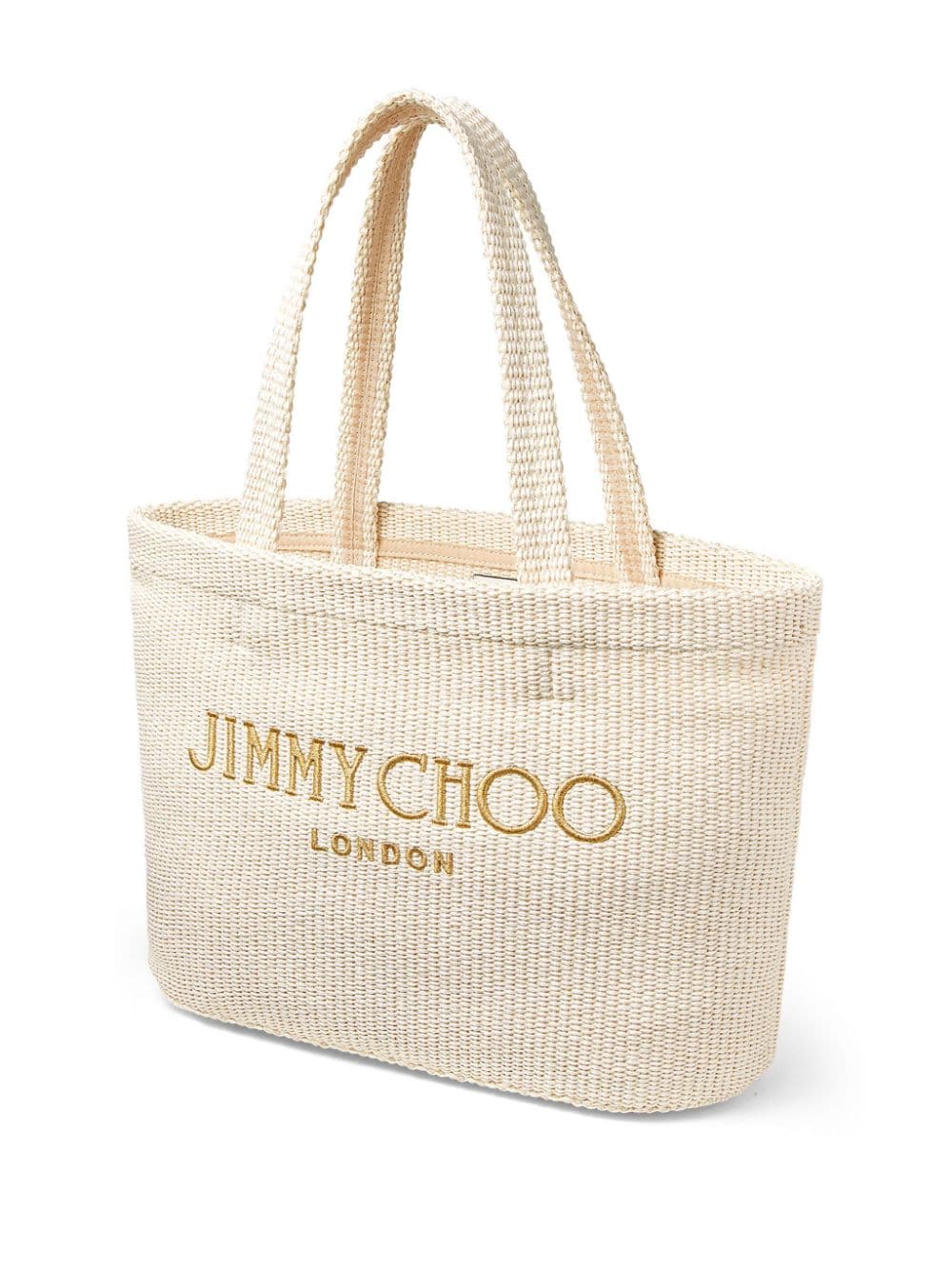 Jimmy Choo logo-embroidered raffia beach bag - Image 3
