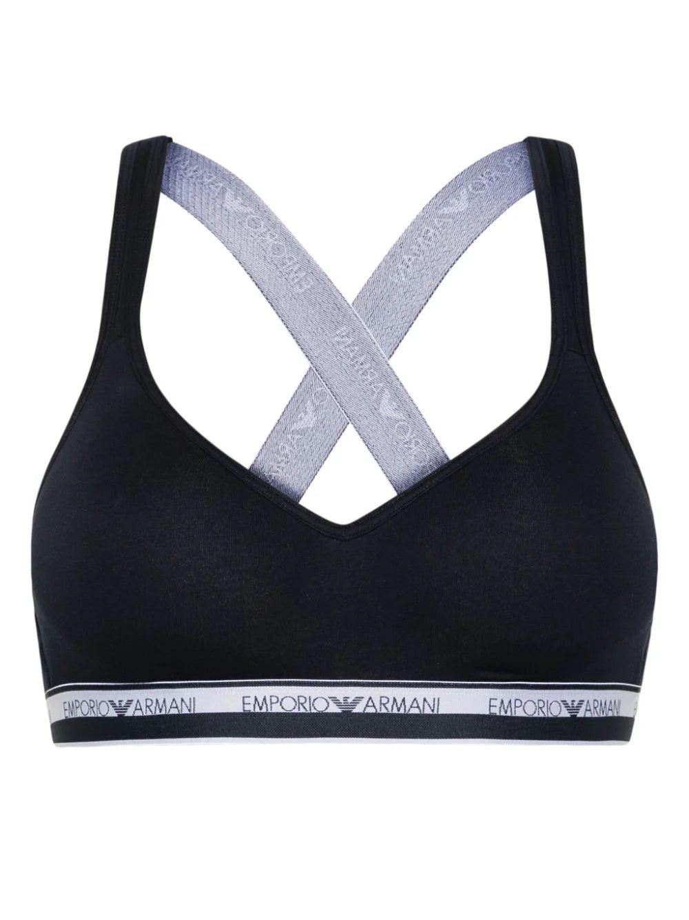 Emporio Armani logo-tape moulded-cup bra
