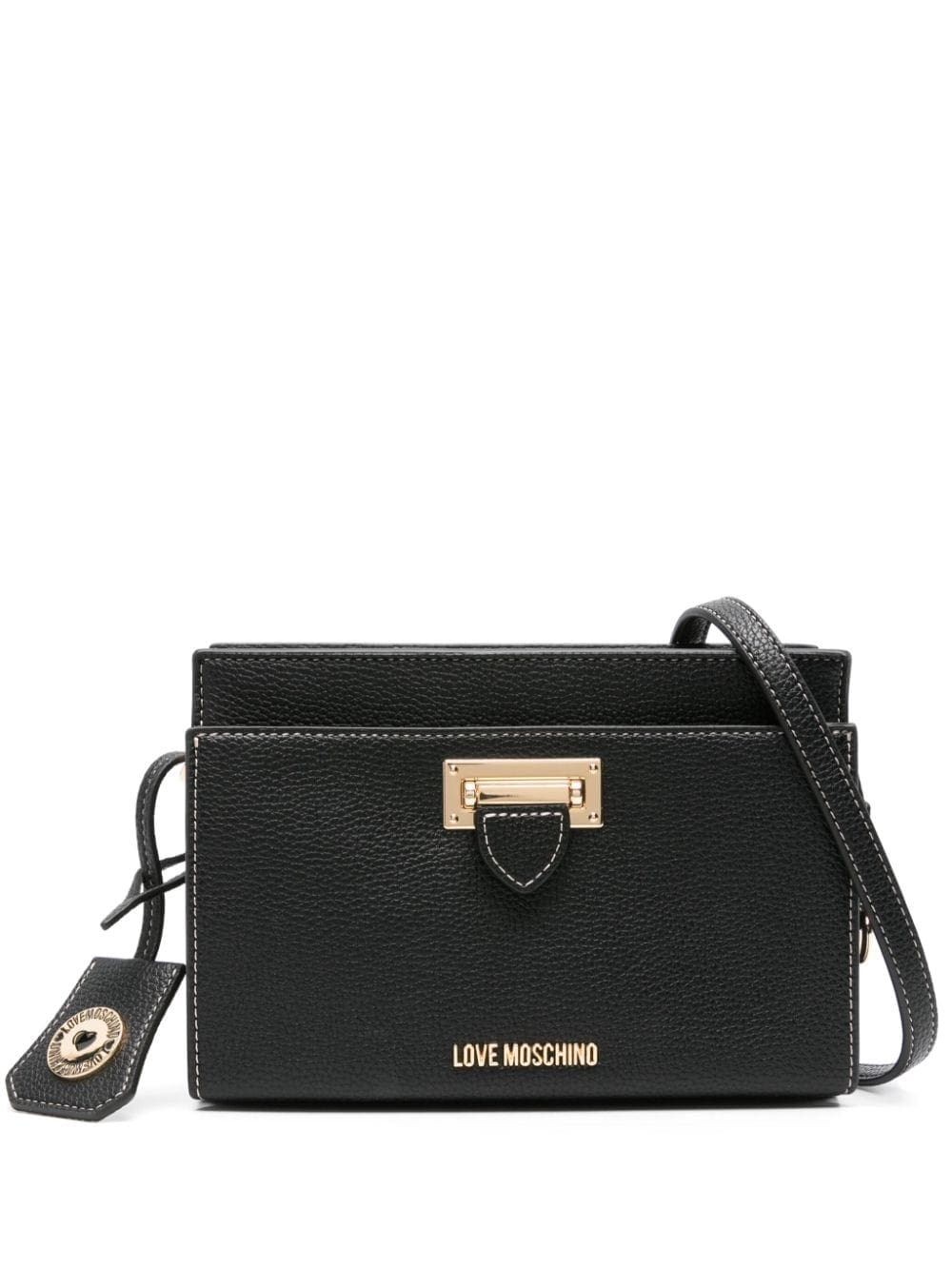Love Moschino logo-lettering pebbled shoulder bag