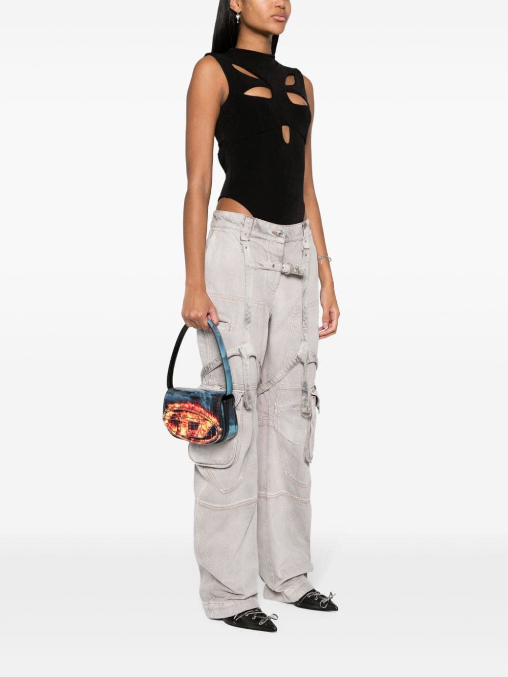 Diesel DIESEL 1DR POLY FLAME PRINT SHOULDER BAG - Image 2