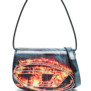 Diesel DIESEL 1DR POLY FLAME PRINT SHOULDER BAG