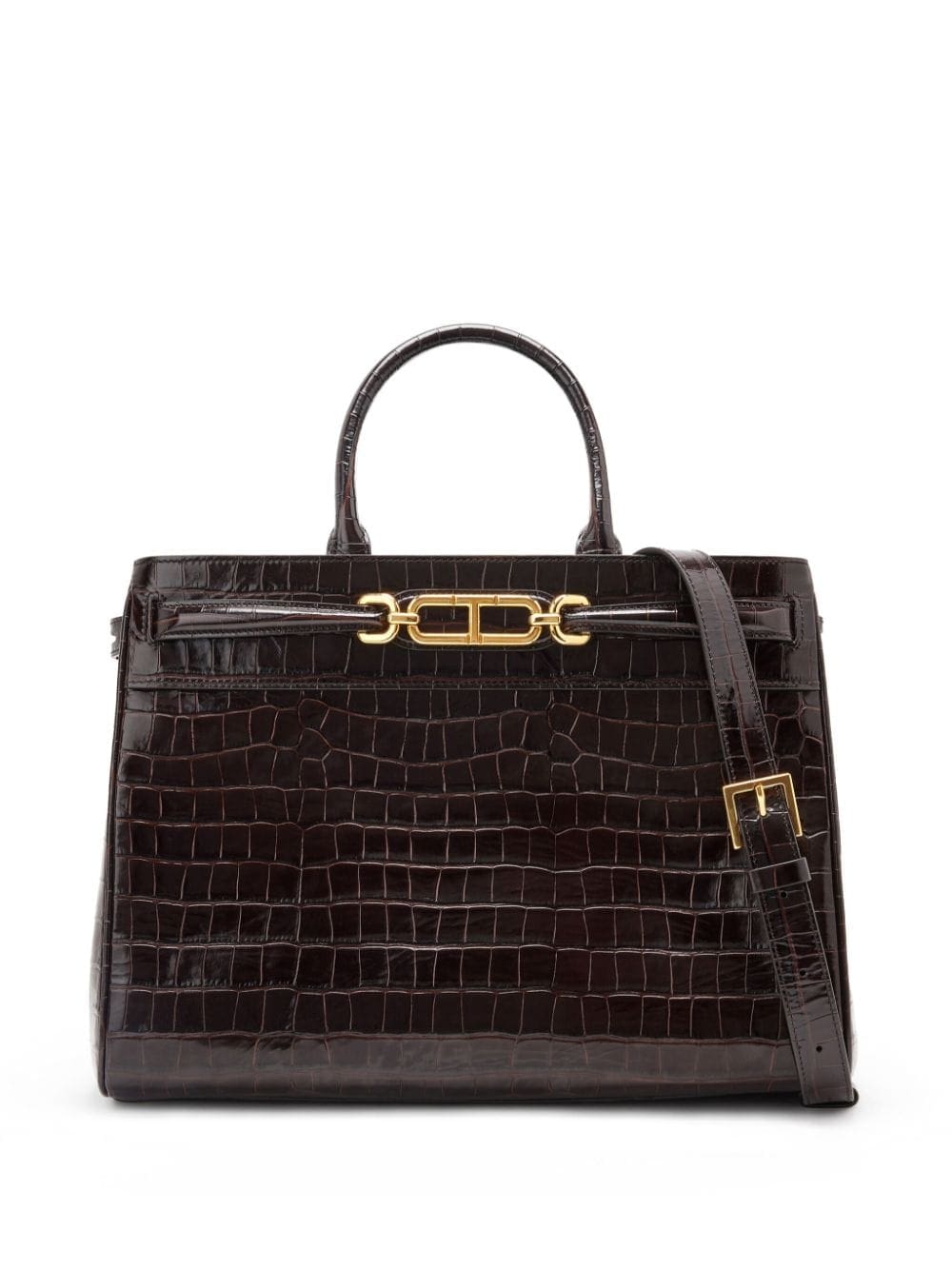TOM FORD crocodile-embossed leather tote bag