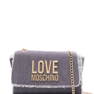 Love Moschino logo-lettering denim shoulder bag