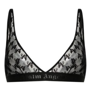 Palm Angels logo-jacquard lace bra