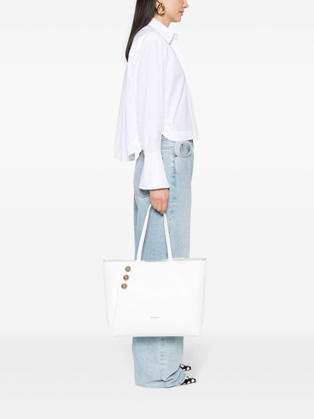 Balmain Emblème leather tote bag - Image 2