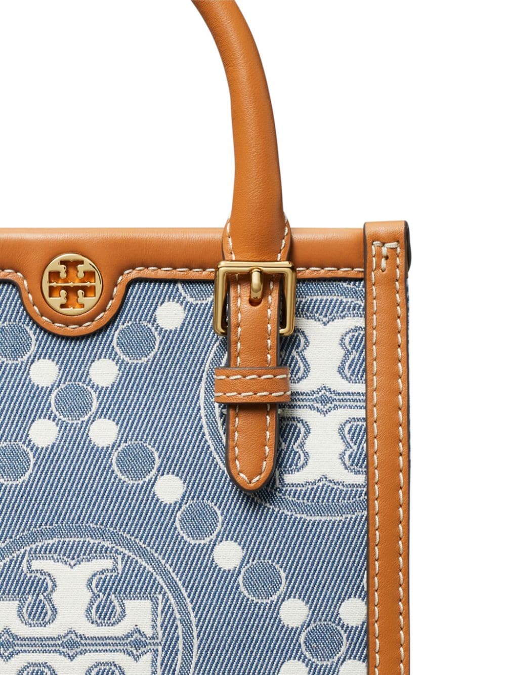 Tory Burch mini T monogram denim tote bag - Image 5