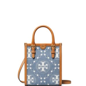 Tory Burch mini T monogram denim tote bag