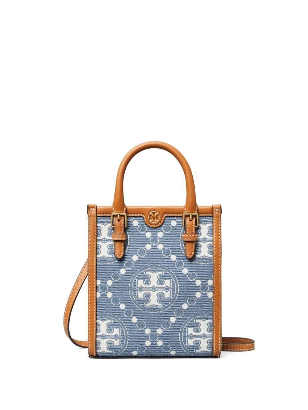 Tory Burch mini T monogram denim tote bag