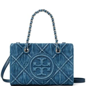 Tory Burch mini Fleming denim chain tote bag