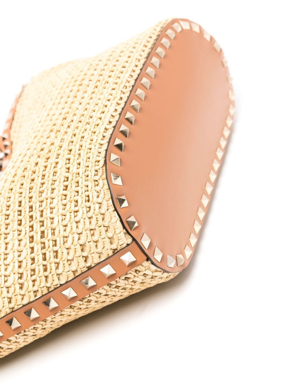 Valentino Garavani Rockstud raffia tote bag - Image 4