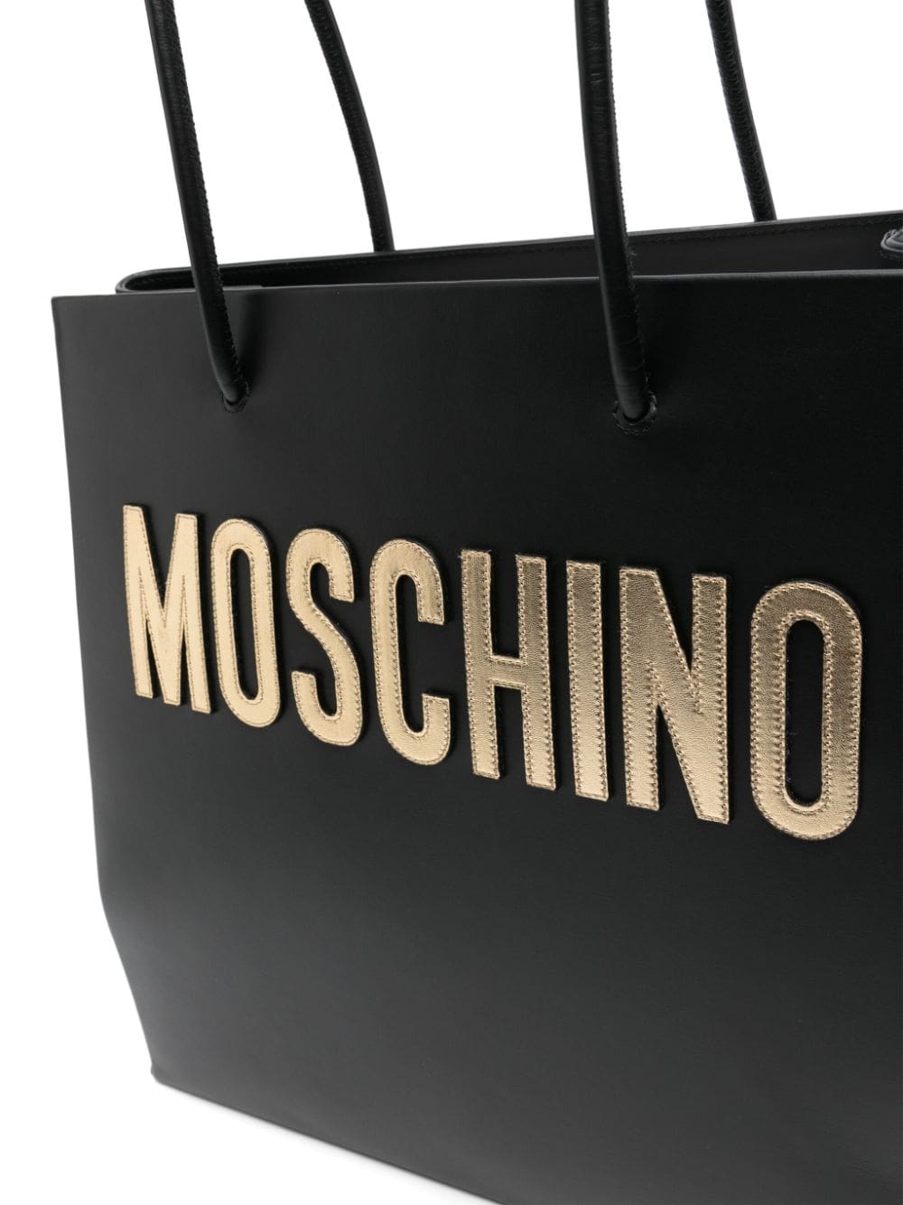 Moschino logo-patch leather shoulder bag - Image 4
