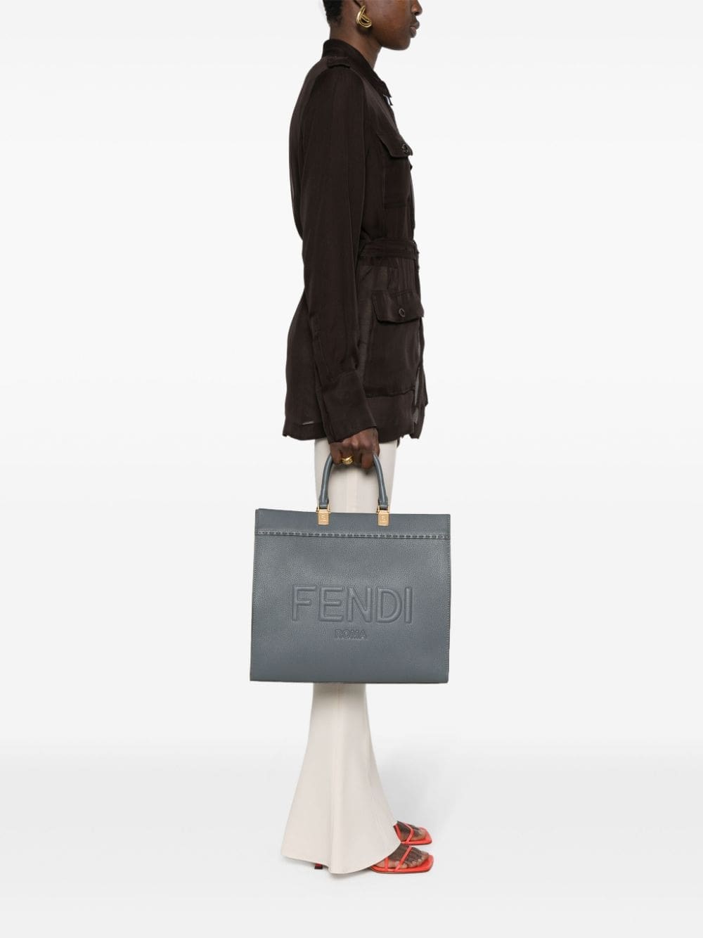 FENDI medium Sunshine leather tote bag - Image 2