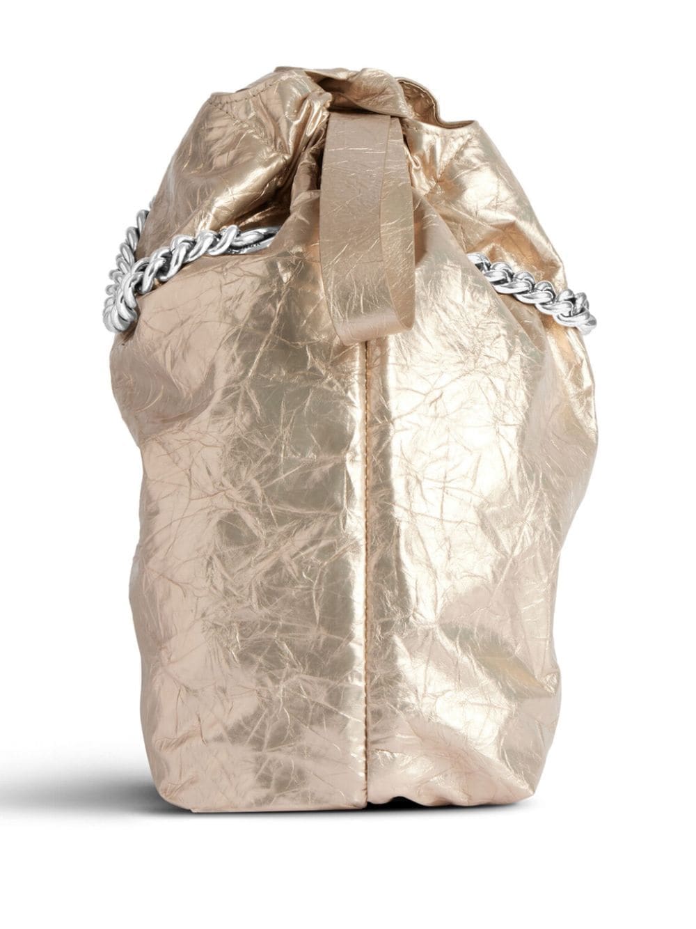 Balenciaga small Crush metallic drawstring bag - Image 4