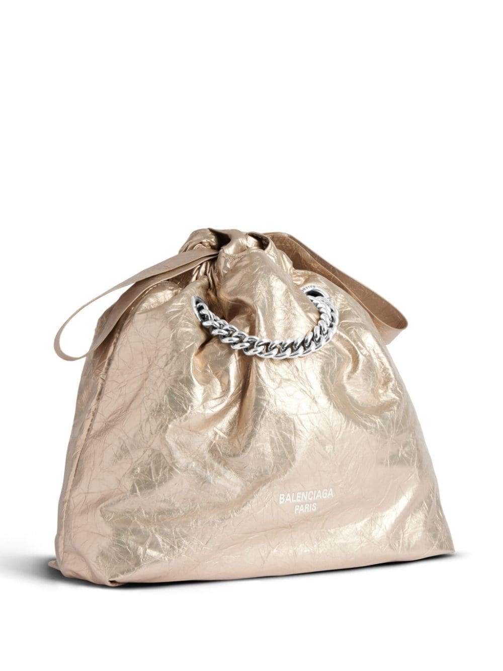 Balenciaga small Crush metallic drawstring bag - Image 3