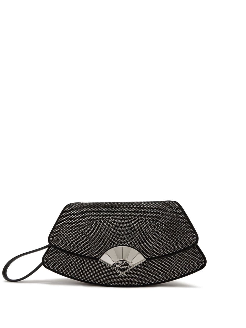 Karl Lagerfeld Archive Fan rhinestone-embellished clutch bag