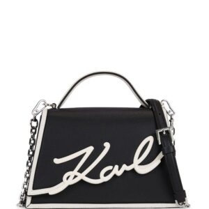 Karl Lagerfeld Signature leather top-handle bag