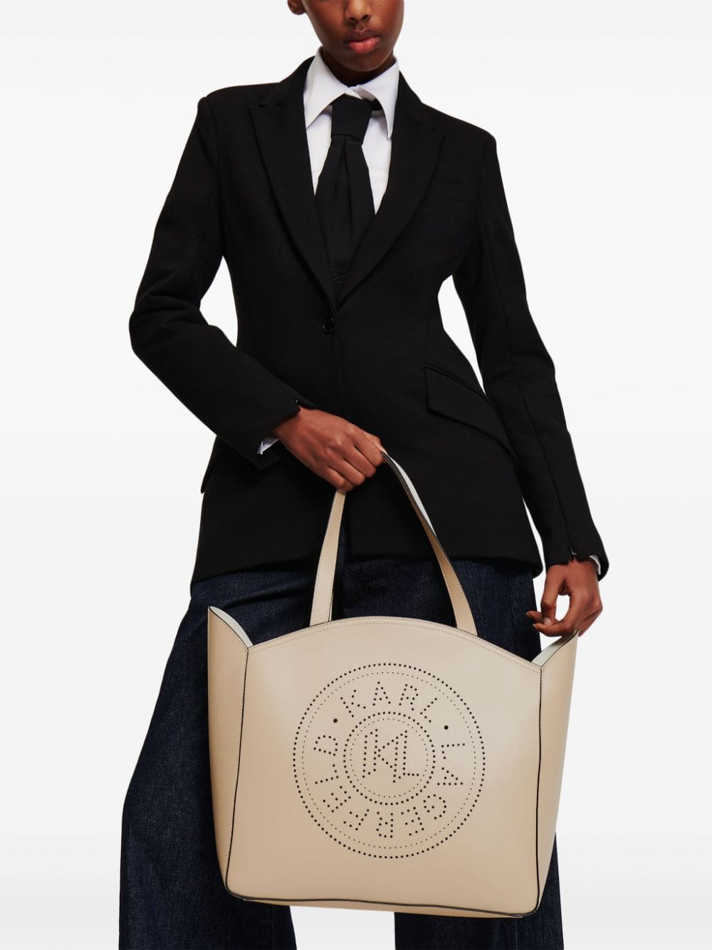 Karl Lagerfeld K/Circle perforated-logo tote bag - Image 2