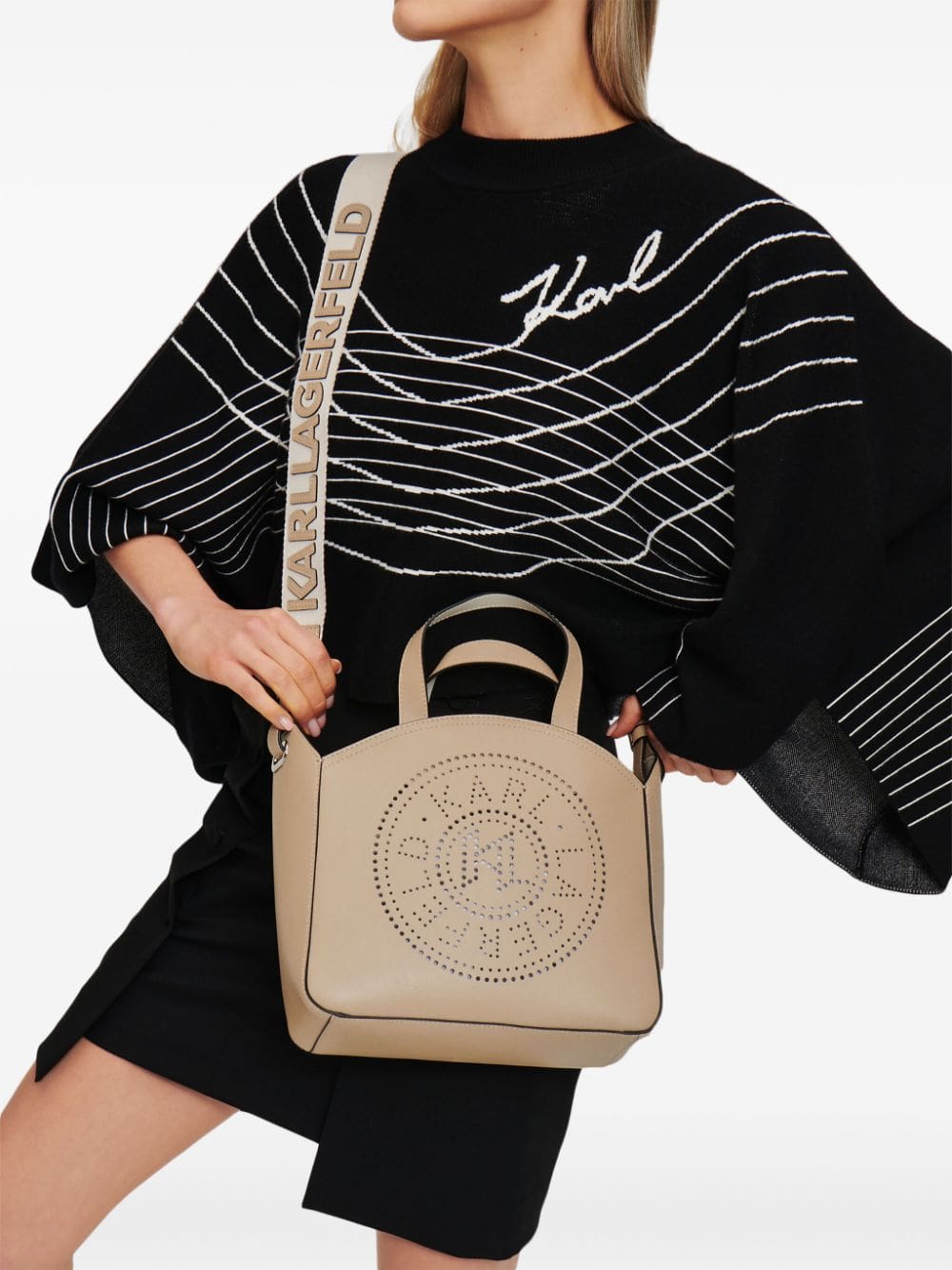 Karl Lagerfeld K/Circle perforated-logo tote bag - Image 2