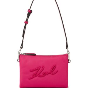 Karl Lagerfeld Signature logo-embroidered shoulder bag