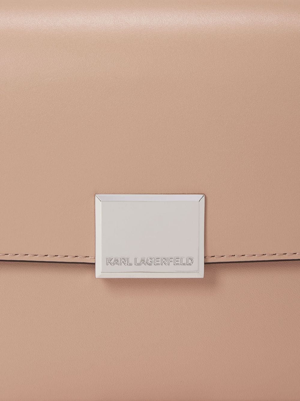 Karl Lagerfeld logo-engraved-buckle leather shoulder bag - Image 4