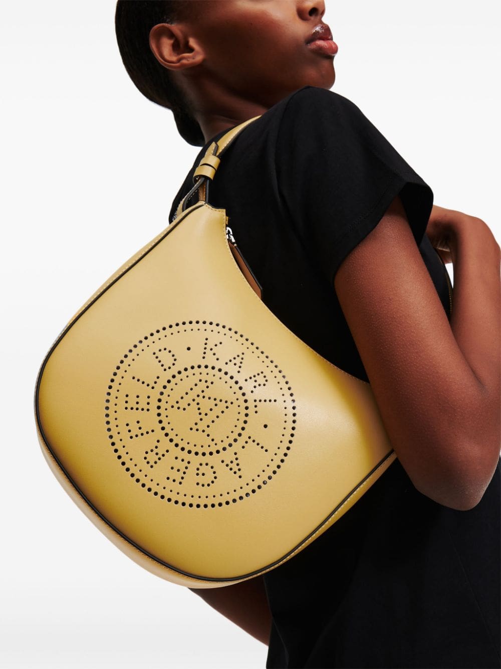 Karl Lagerfeld K/Circle Moon perforated-logo shoulder bag - Image 2