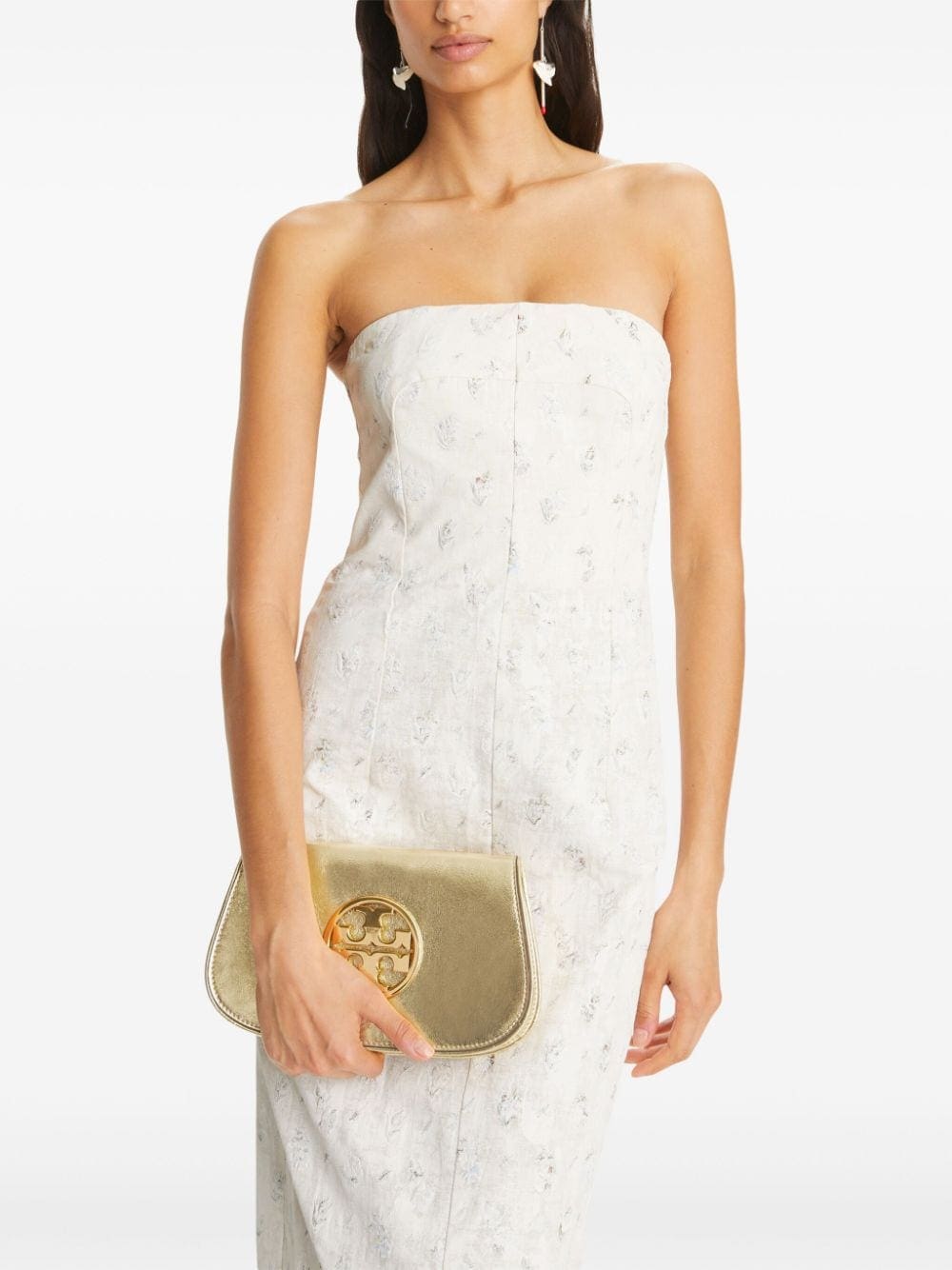 Tory Burch Reva metallic-effect clutch bag - Image 3