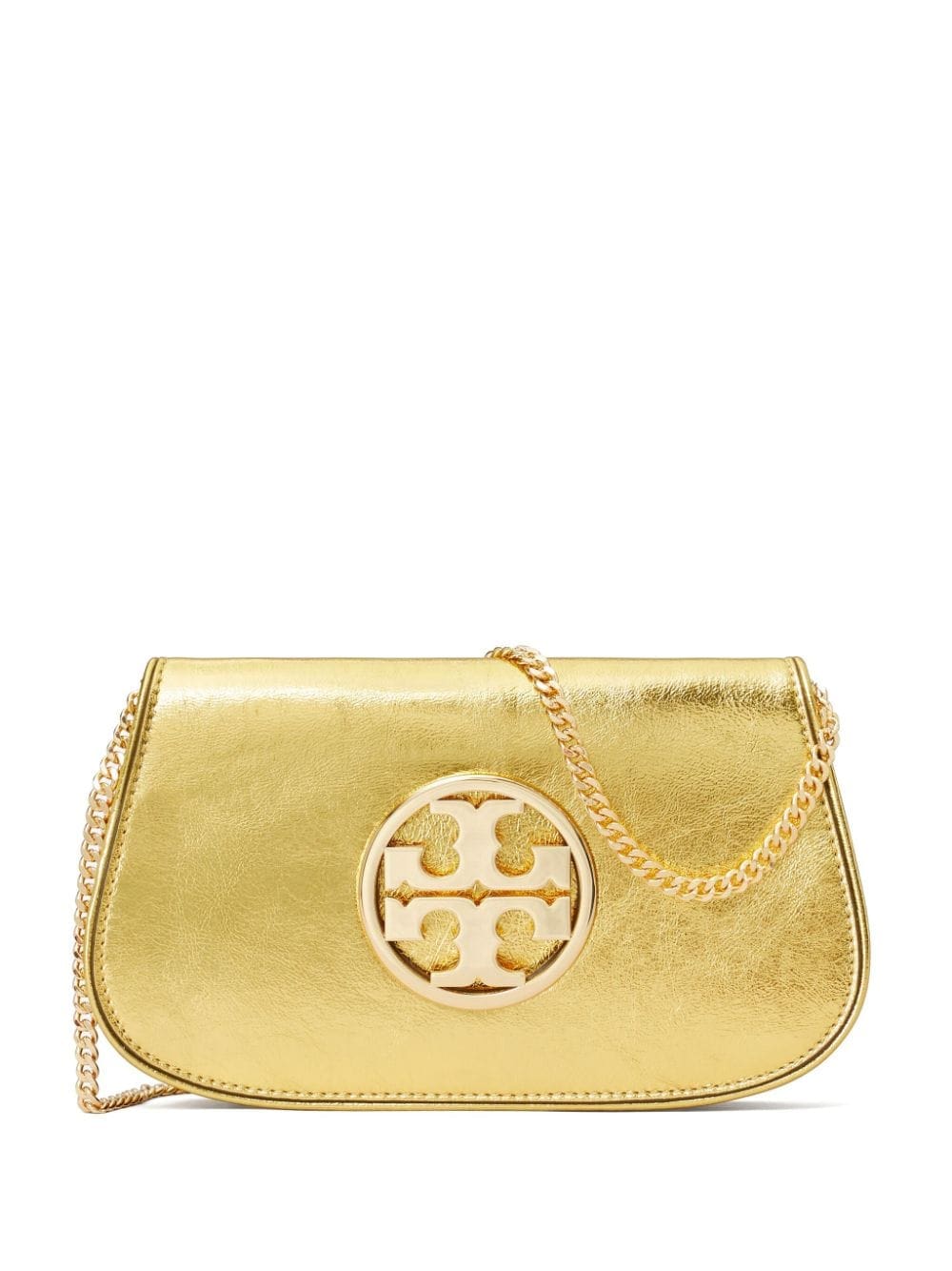 Tory Burch Reva metallic-effect clutch bag