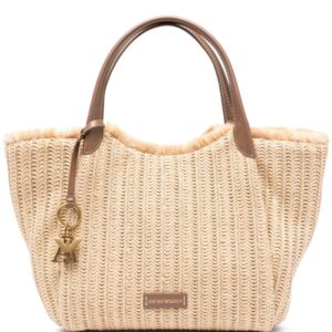 Emporio Armani woven-raffia tote bag