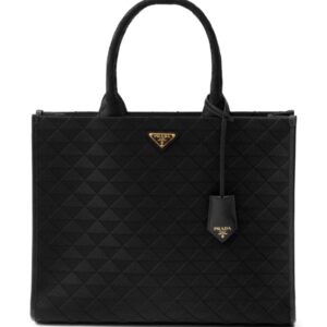 Prada large triangle-logo tote bag